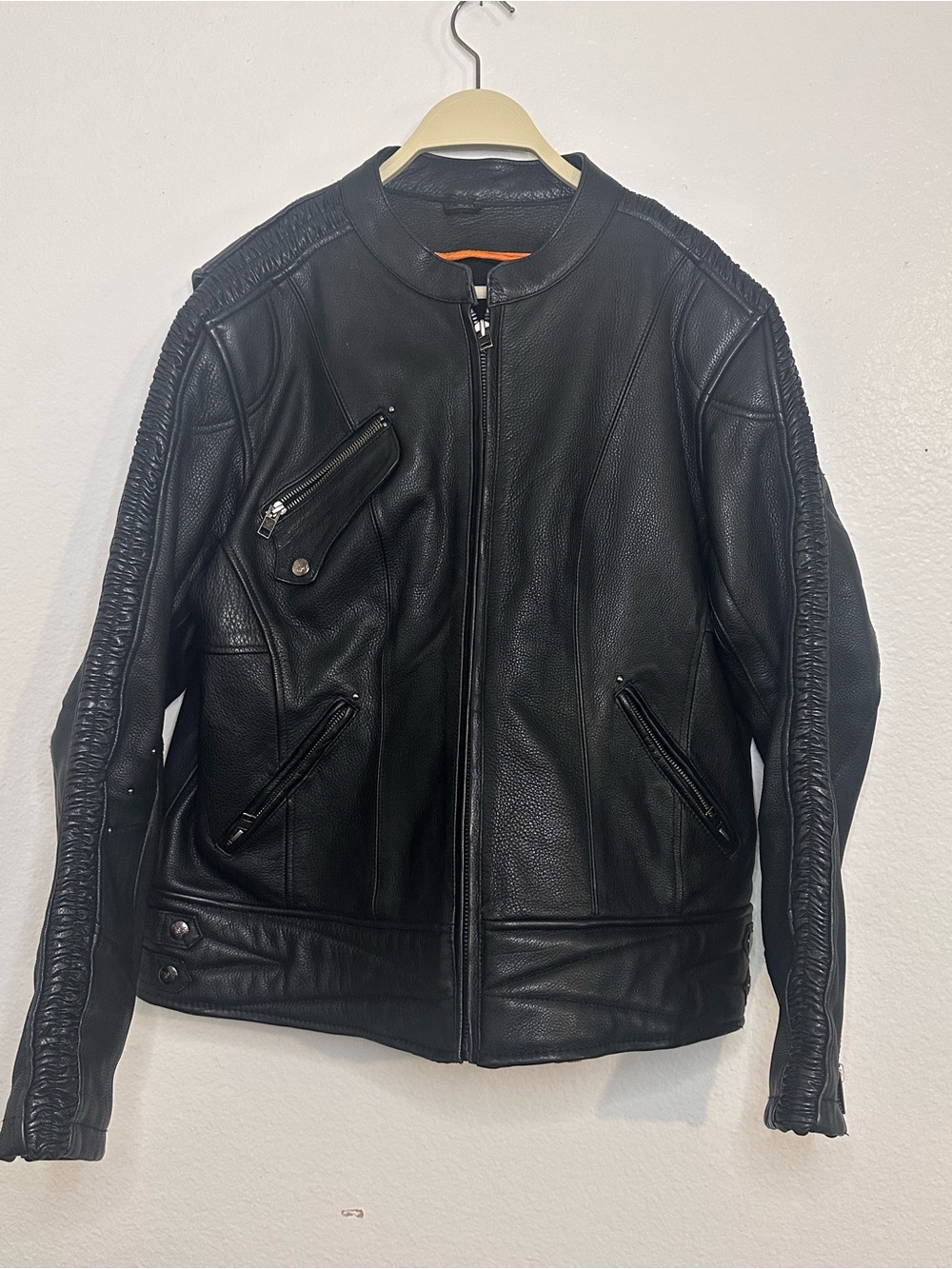 Milwaukee Black Leather embroidered motorcycle Jacket - Classic Biker Style